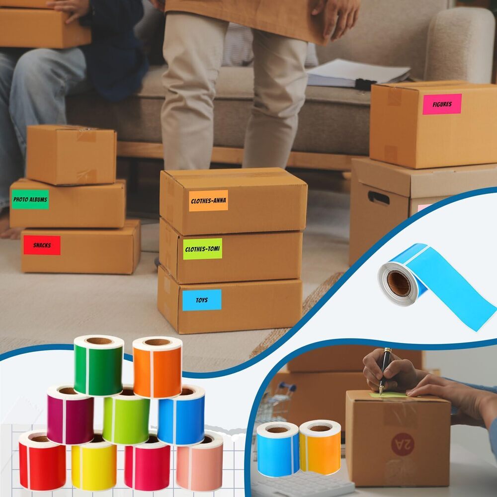 7429 10 Rolls Stickers Labels for Labeling Rectangular Color Coding Labels - Picture 6 of 7